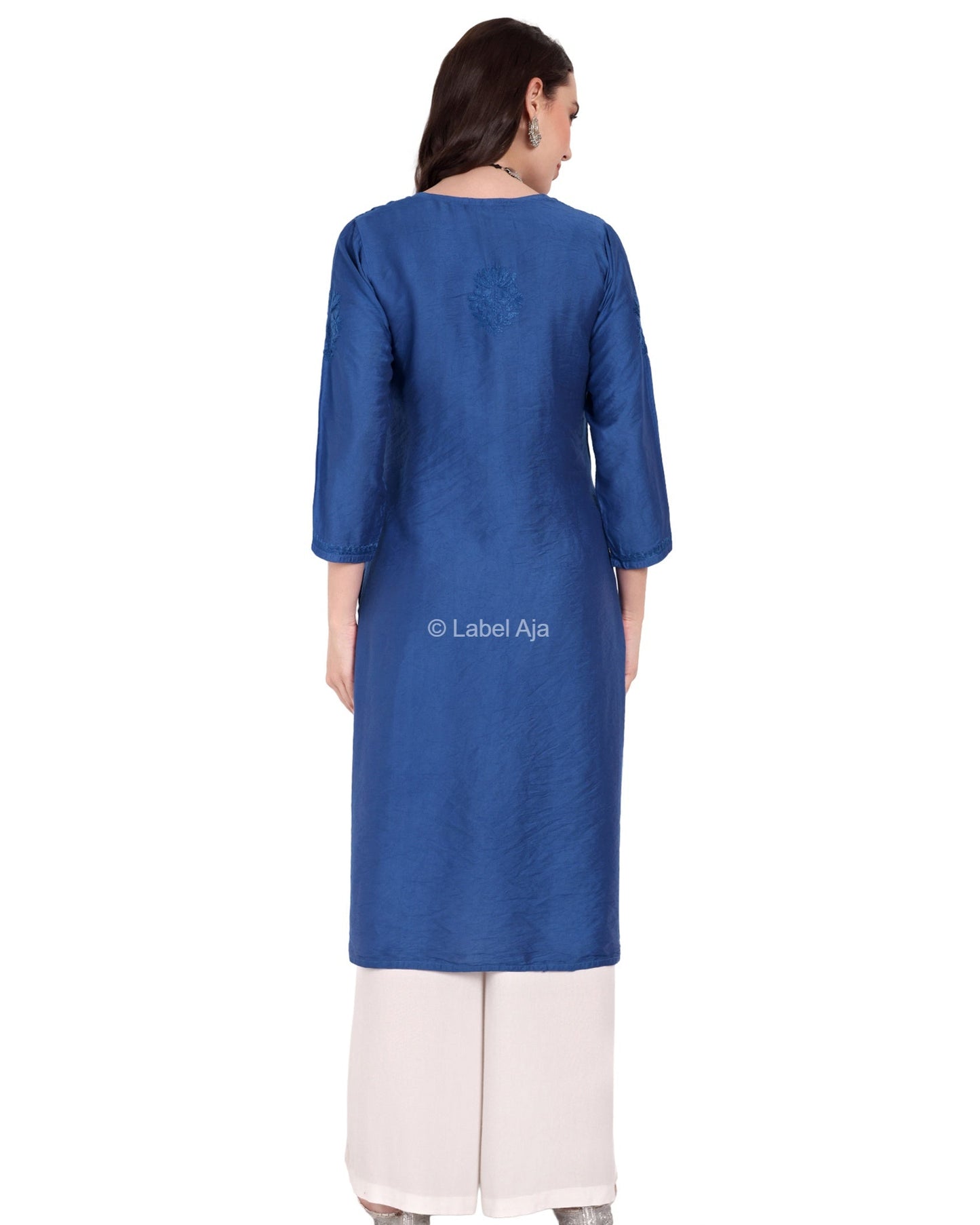 Anika Chanderi silk Chikankari kurti