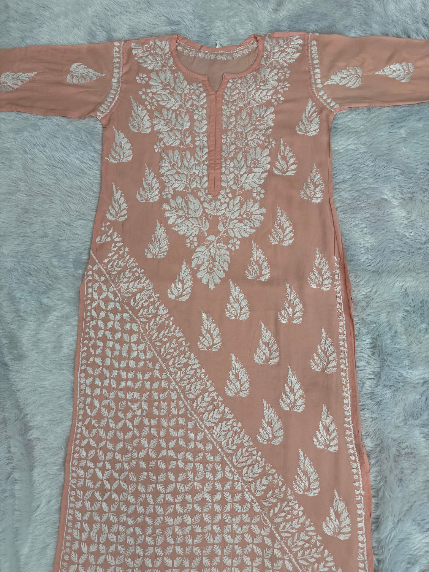 Premium Modal Long Chikankari Kurti