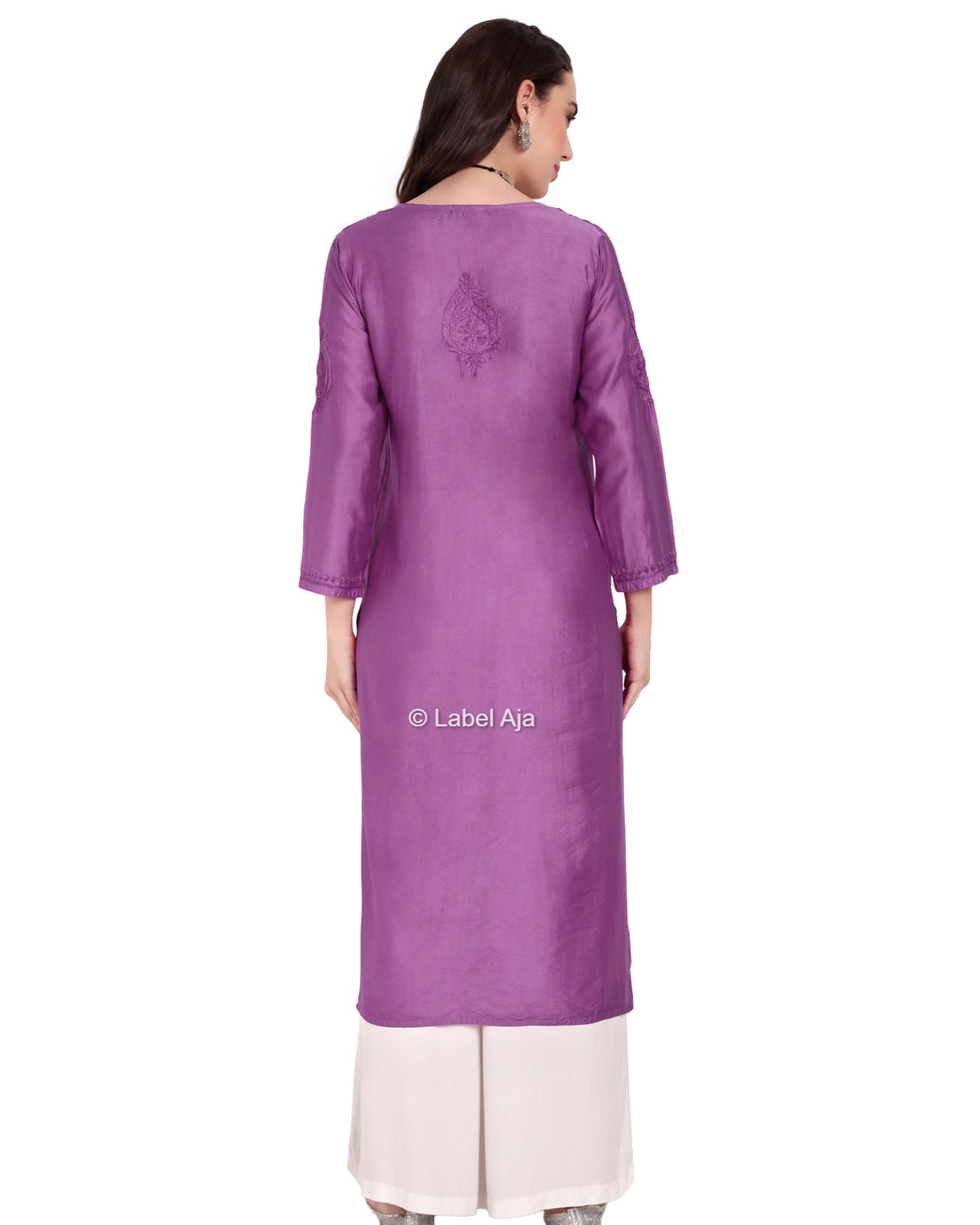 Bela Chanderi silk Chikankari kurti