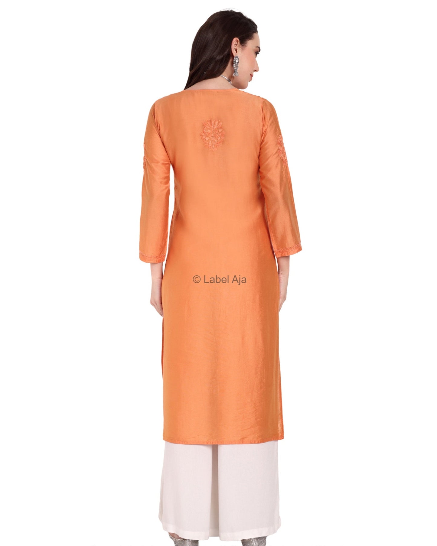 Anika Chanderi silk Chikankari kurti