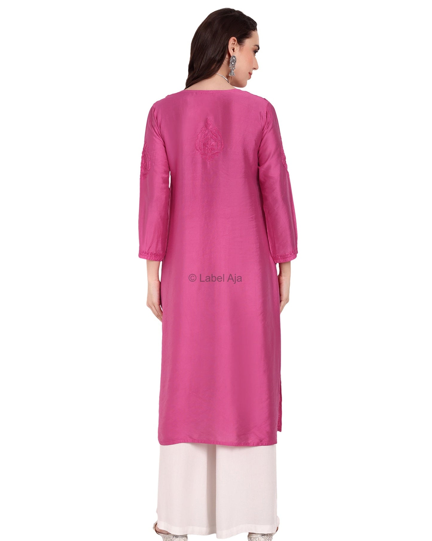 Bela Chanderi silk Chikankari kurti