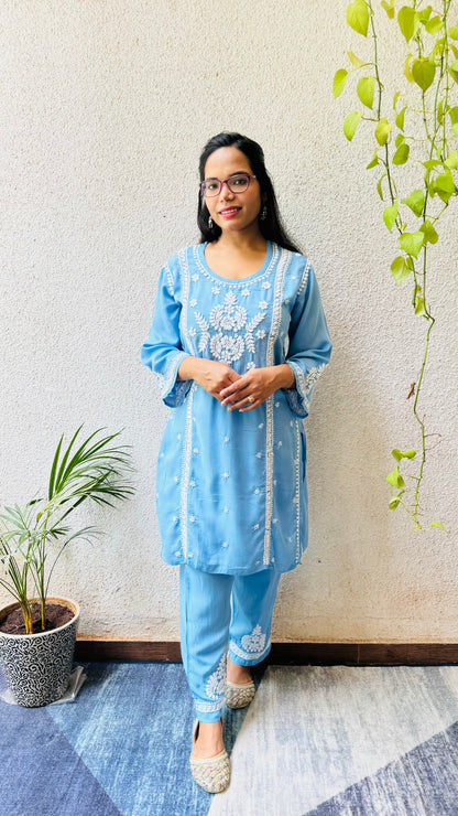 Saira modal chikankari Co-ord set