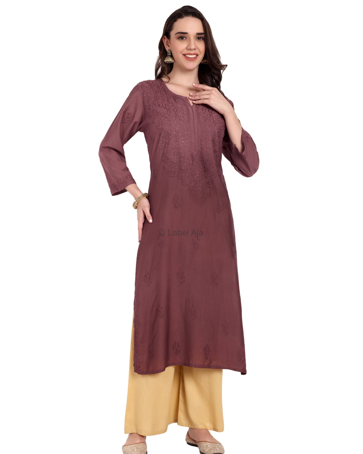 Rumi Chanderi silk Chikankari kurti