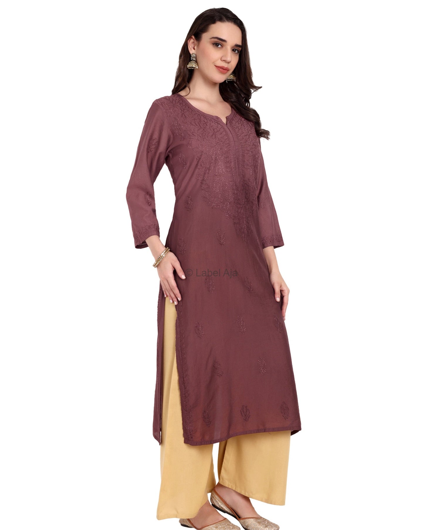 Rumi Chanderi silk Chikankari kurti