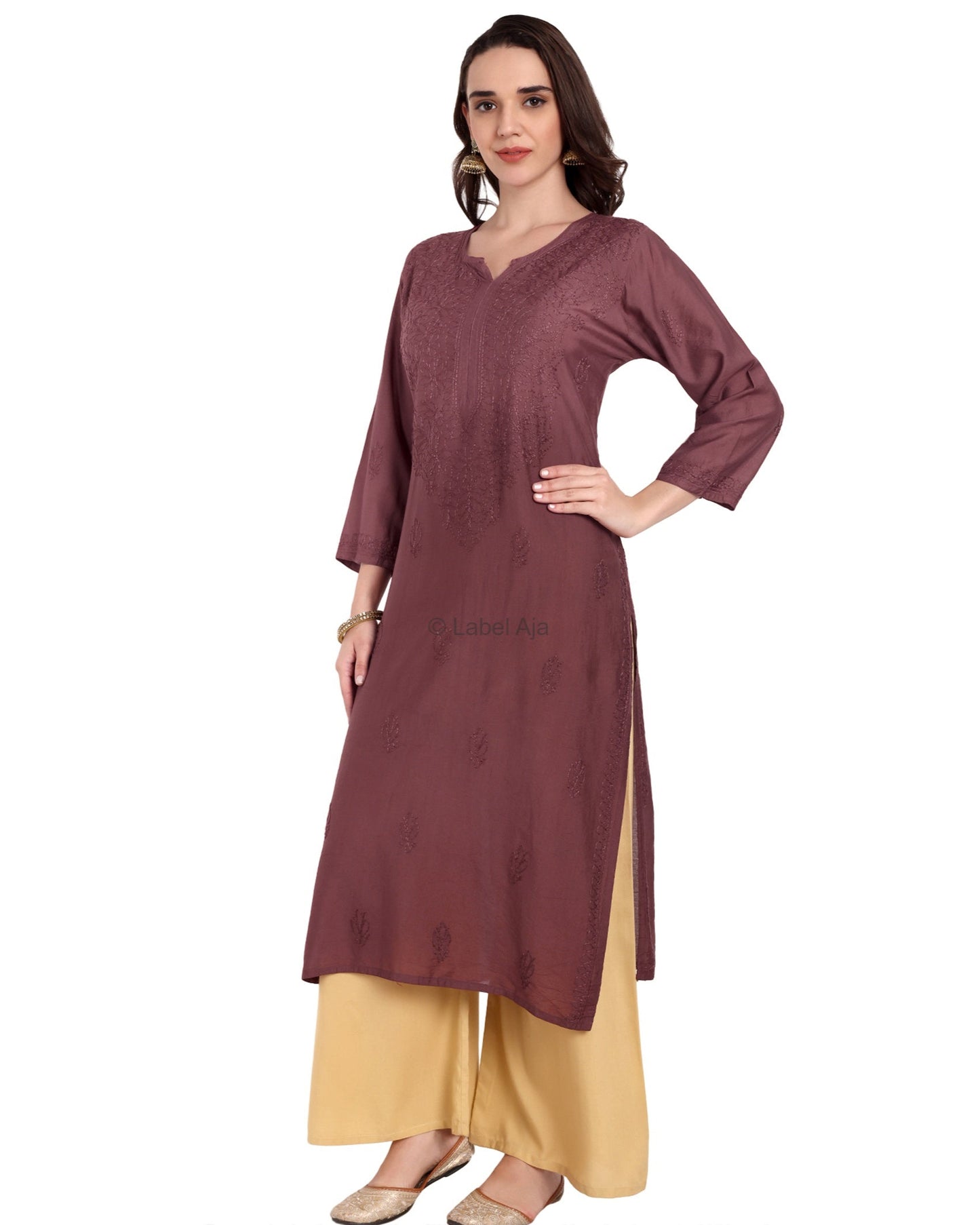 Rumi Chanderi silk Chikankari kurti