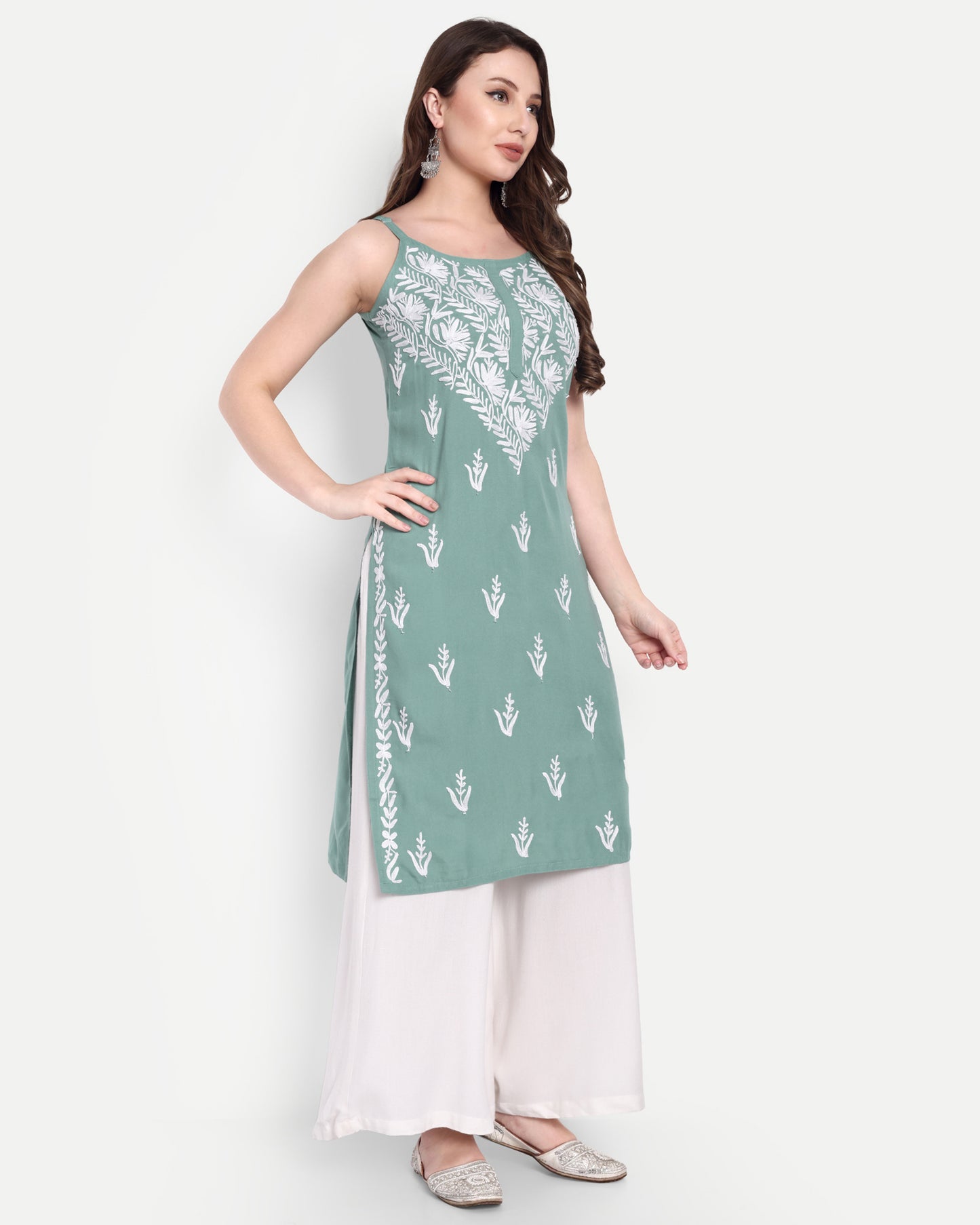 Jivi Rayon cotton noodles strap kurti