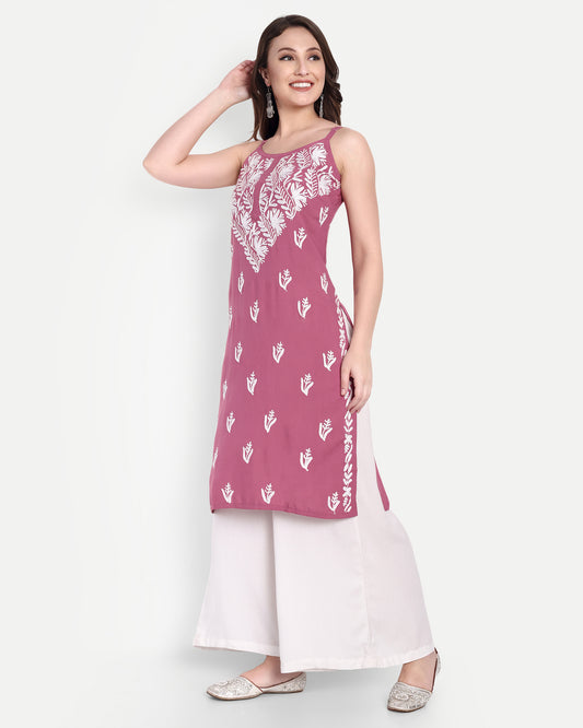 Jivi Rayon cotton noodles strap kurti