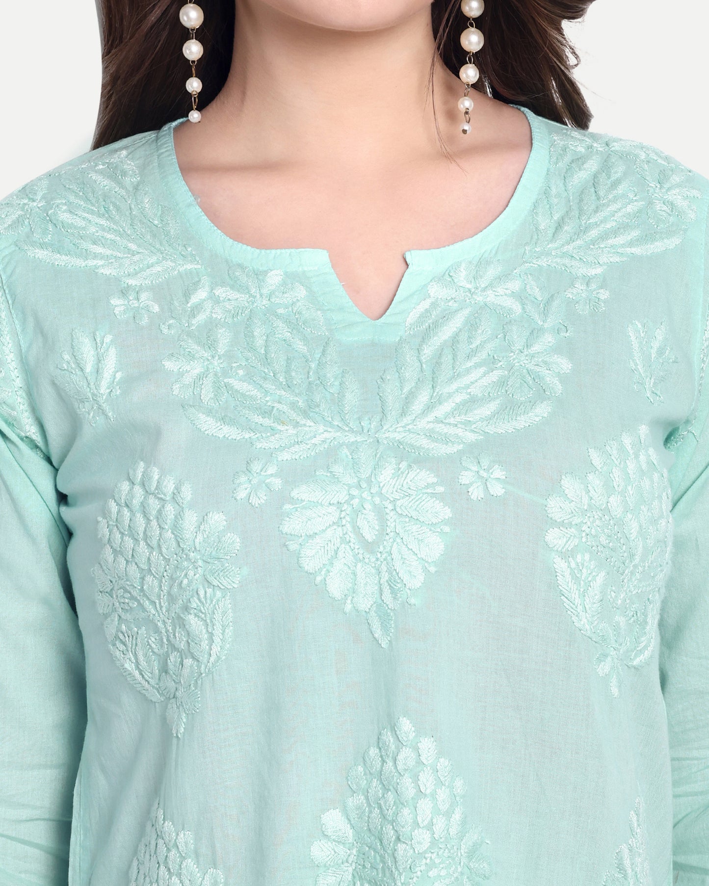 Enya mul cotton chikankari crop top