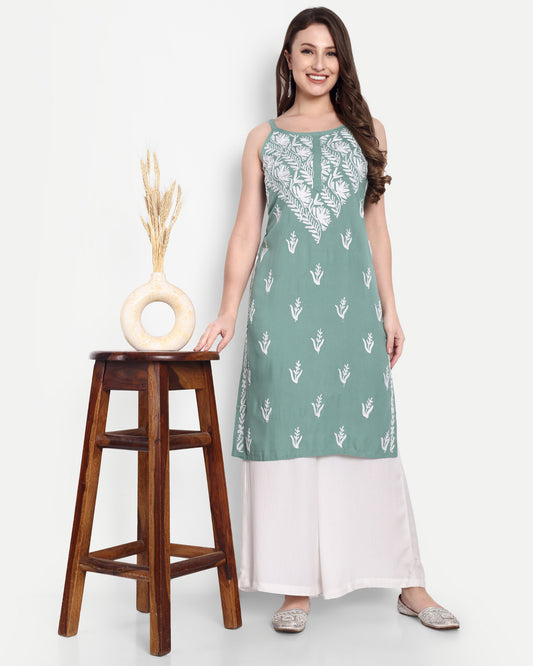 Jivi Rayon cotton noodles strap kurti