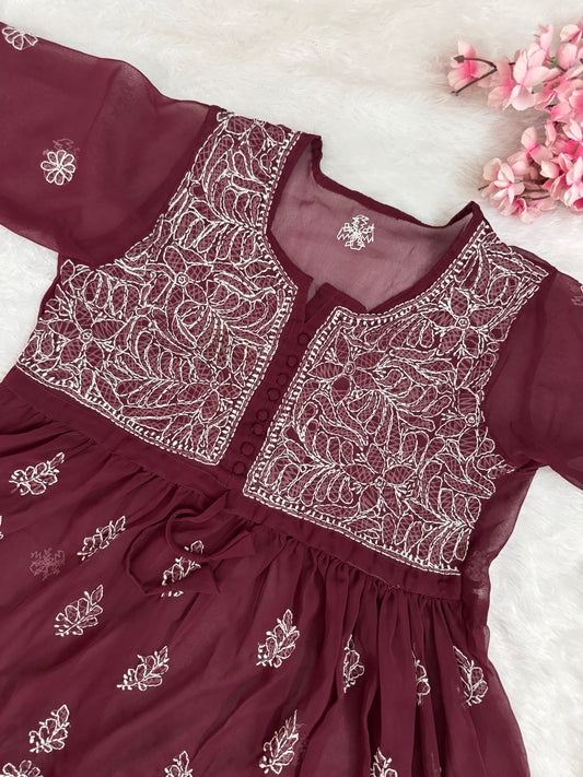 Georgette short kurti with matching liner