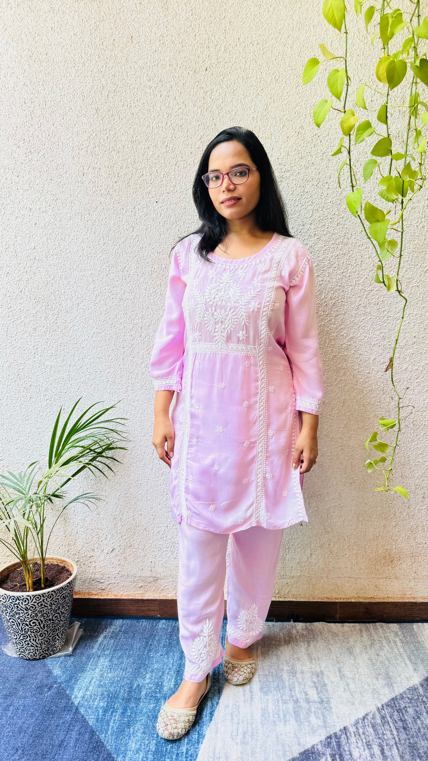 Saira modal chikankari Co-ord set