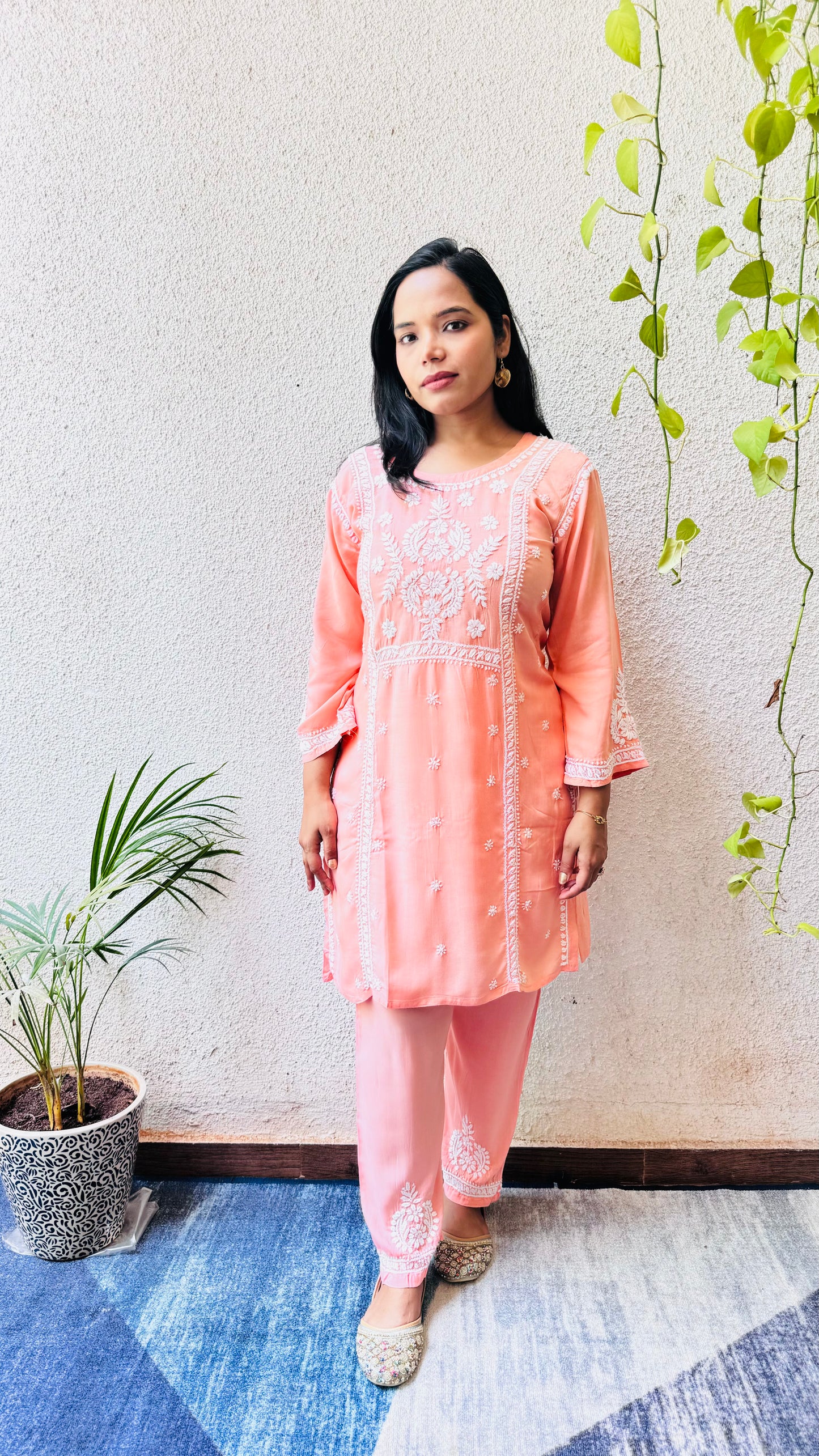 Saira modal chikankari Co-ord set