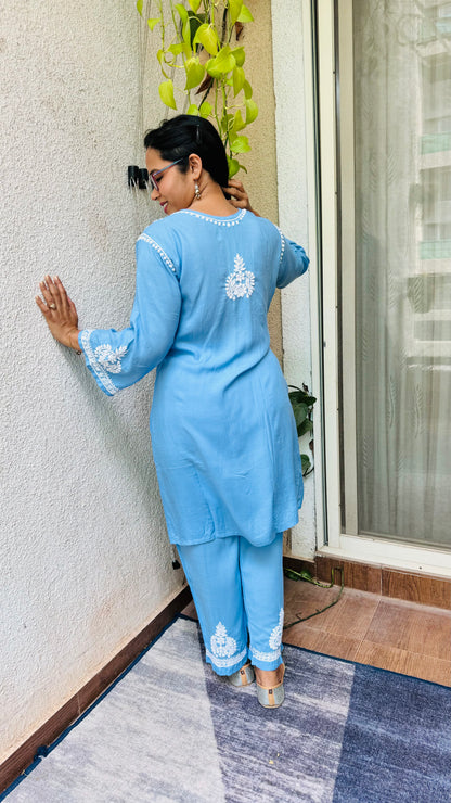 Saira modal chikankari Co-ord set