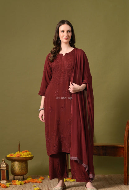 Maya Rayon cotton Kurti, Palazzo and dupatta set