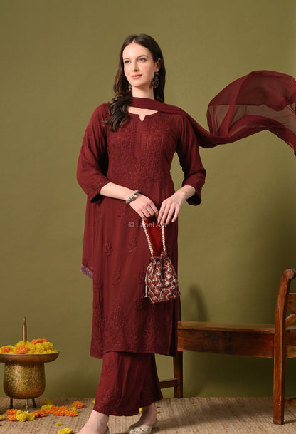 Maya Rayon cotton Kurti, Palazzo and dupatta set