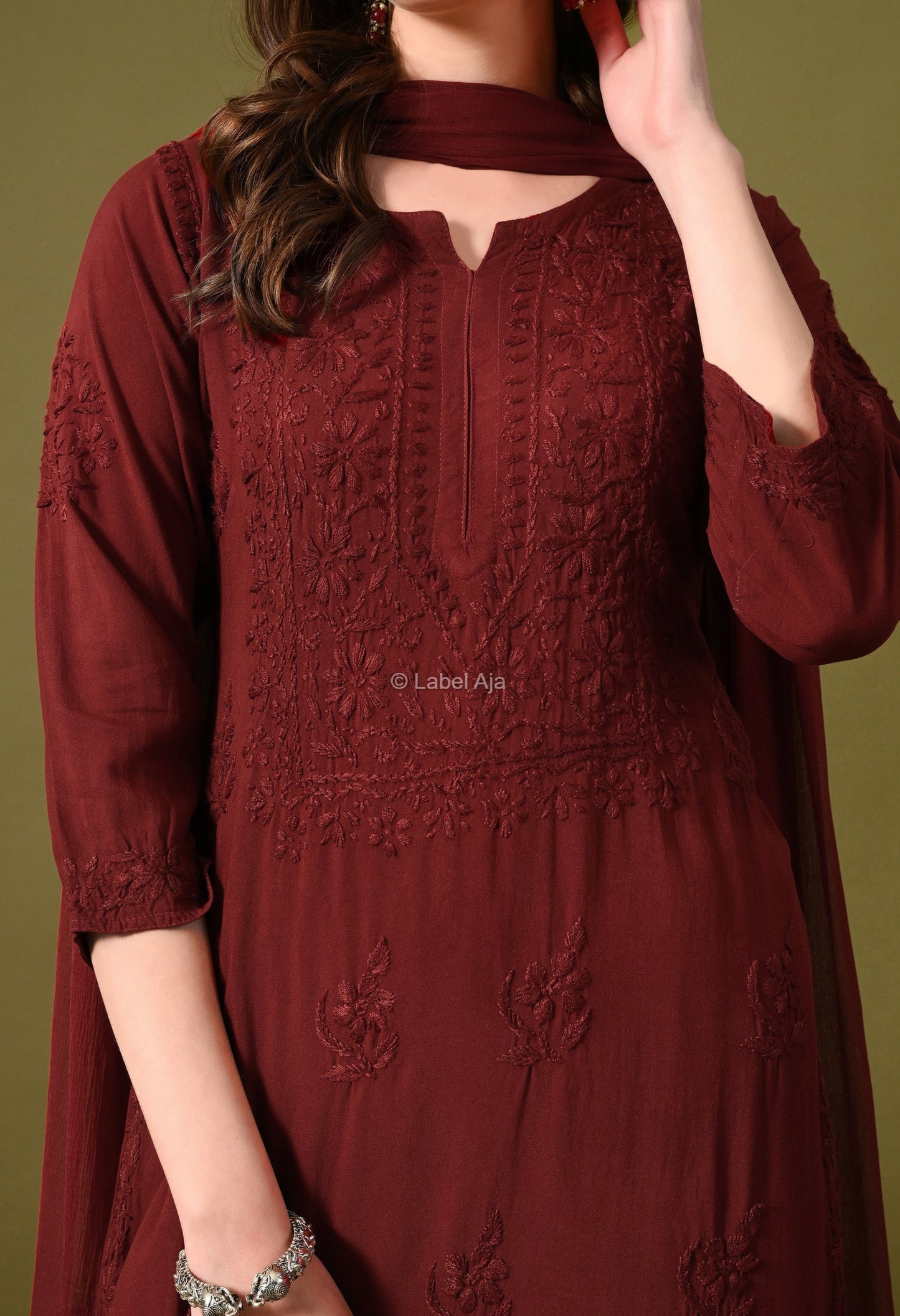 Maya Rayon cotton Kurti, Palazzo and dupatta set