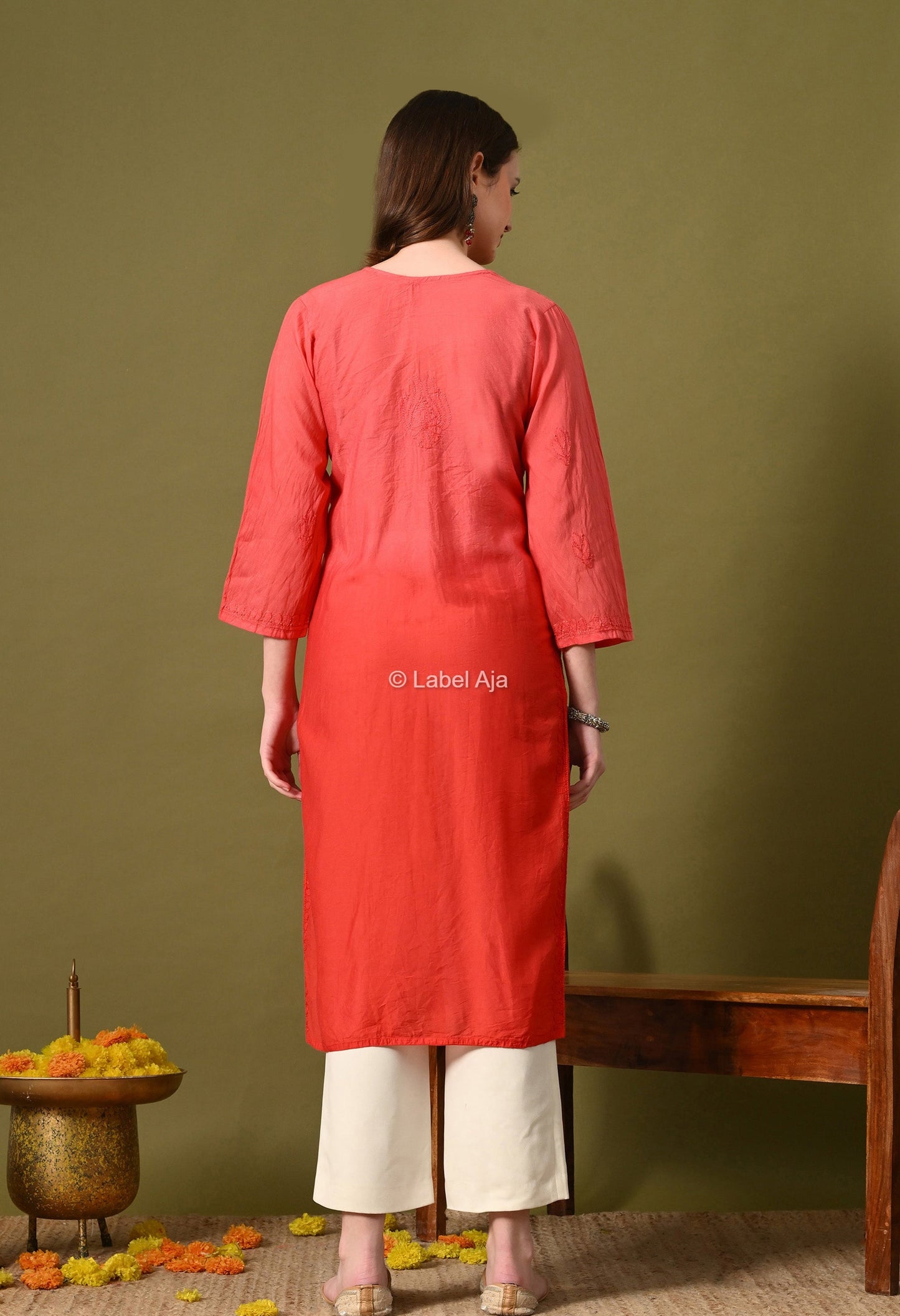 Rumi Chanderi silk Chikankari kurti