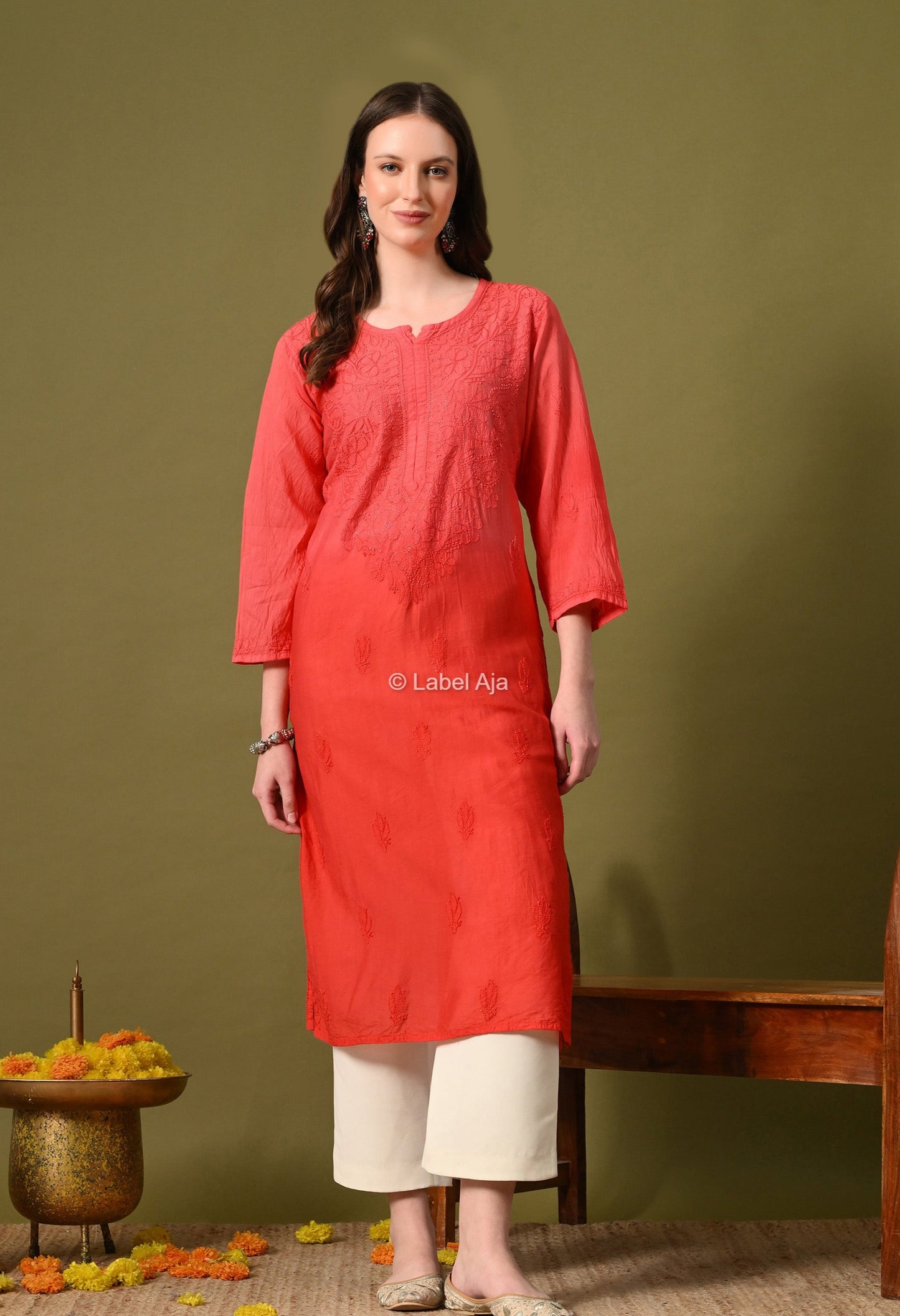 Rumi Chanderi silk Chikankari kurti