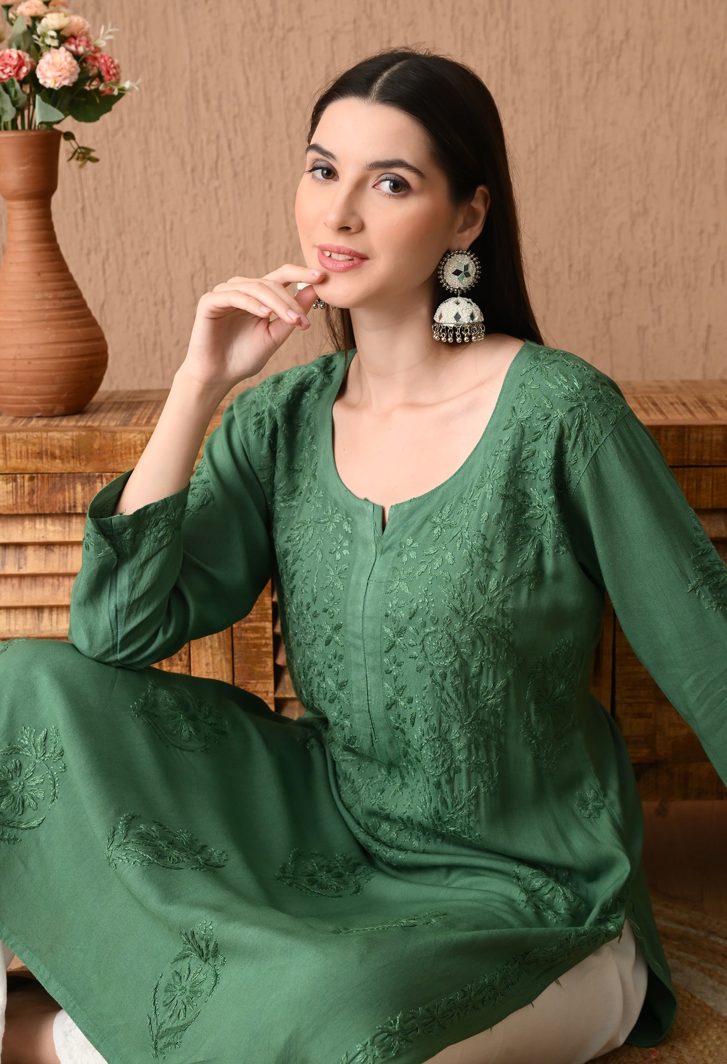 Arya Rayon cotton Long Kurta