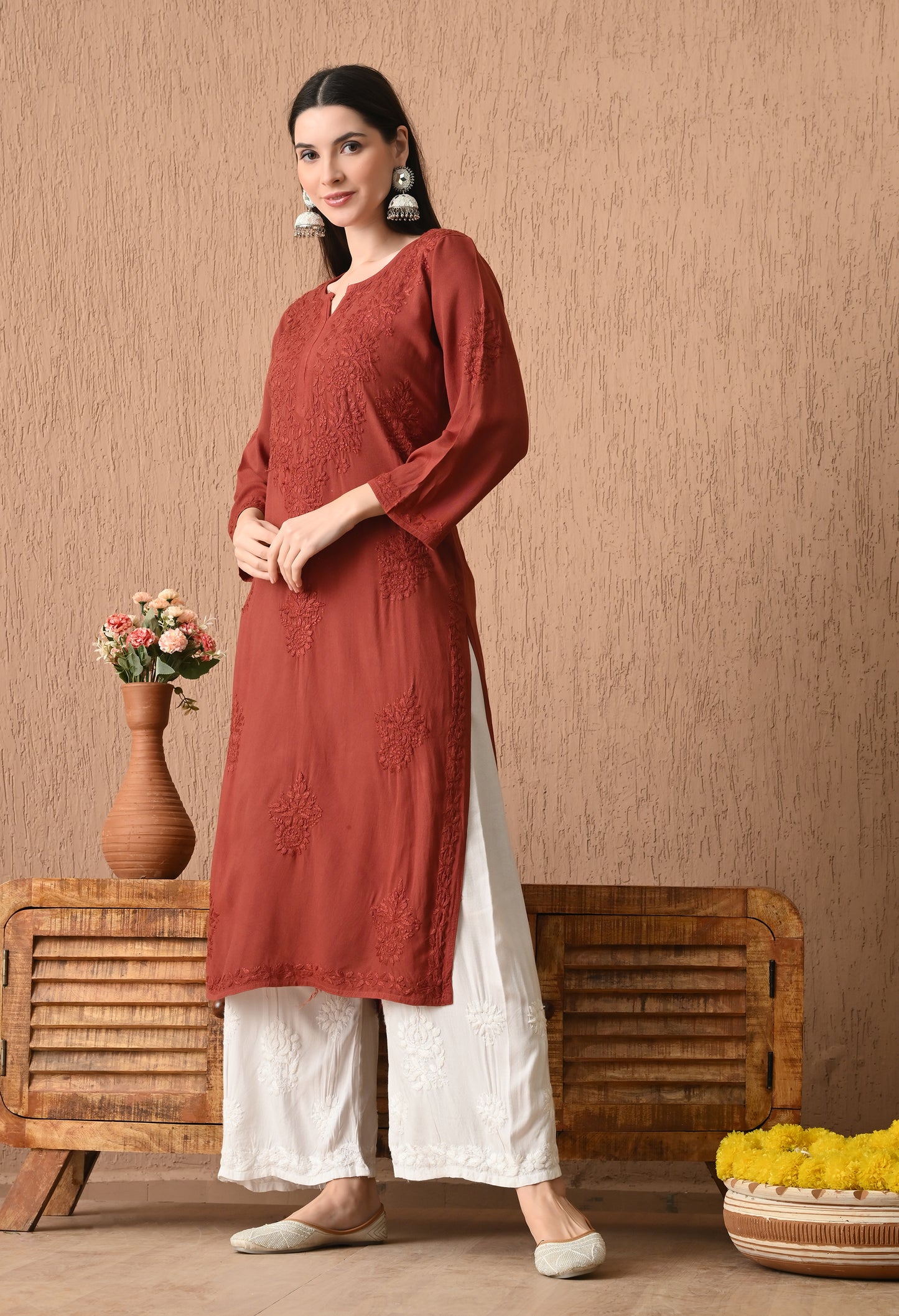 Arya Rayon cotton Long Kurta