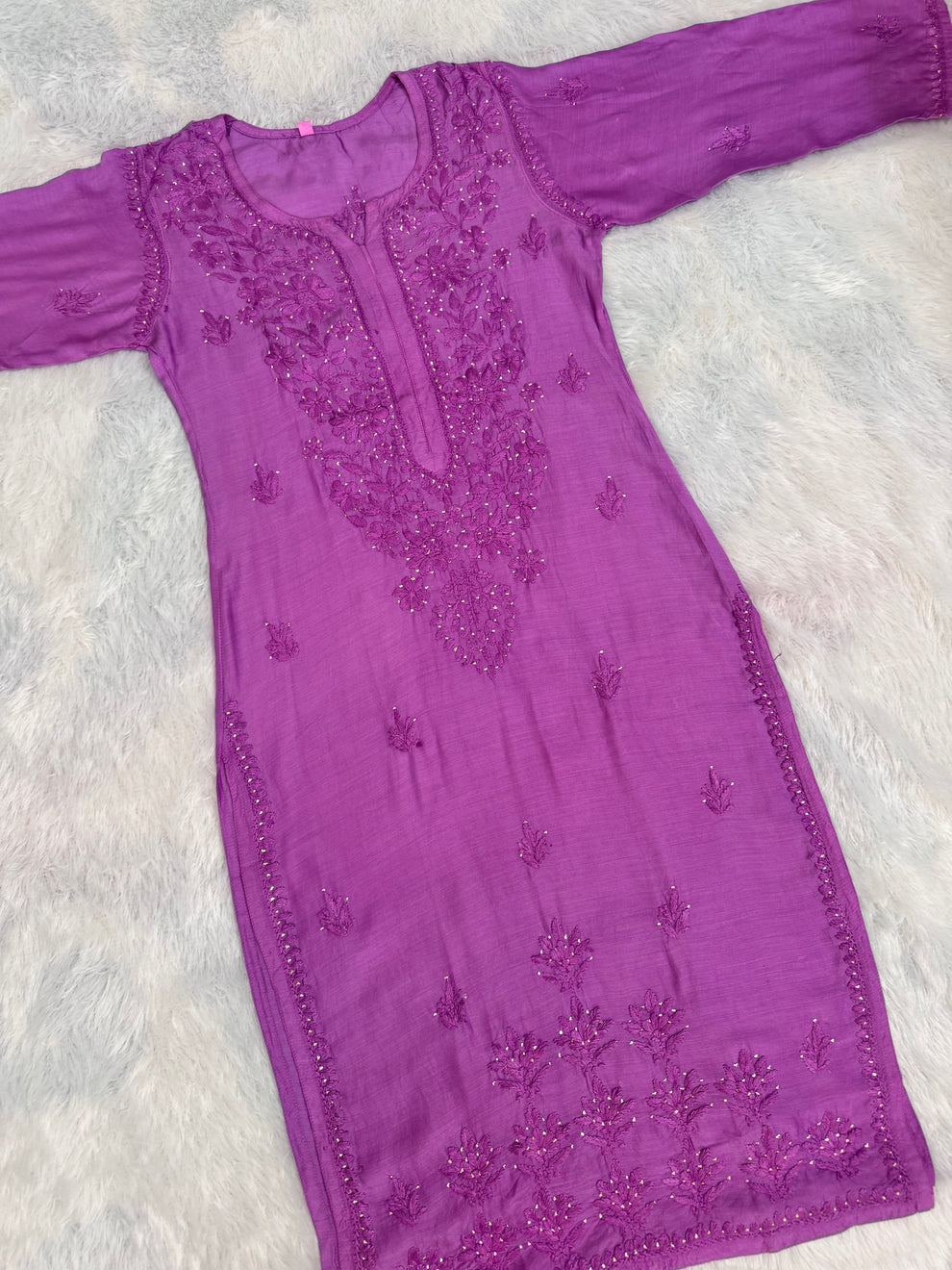 Premium muslin kurti with Mukaish work