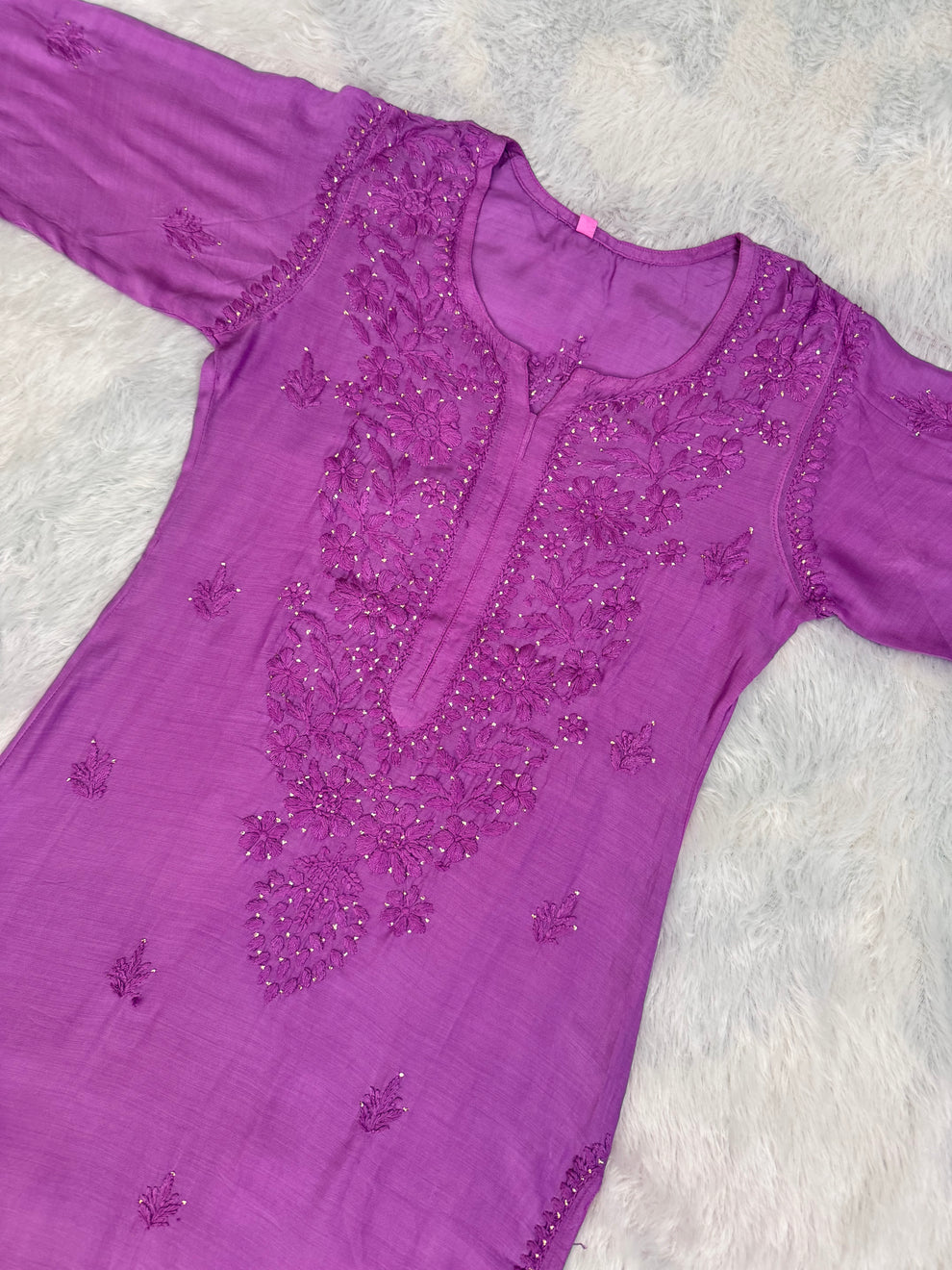 Premium muslin kurti with Mukaish work