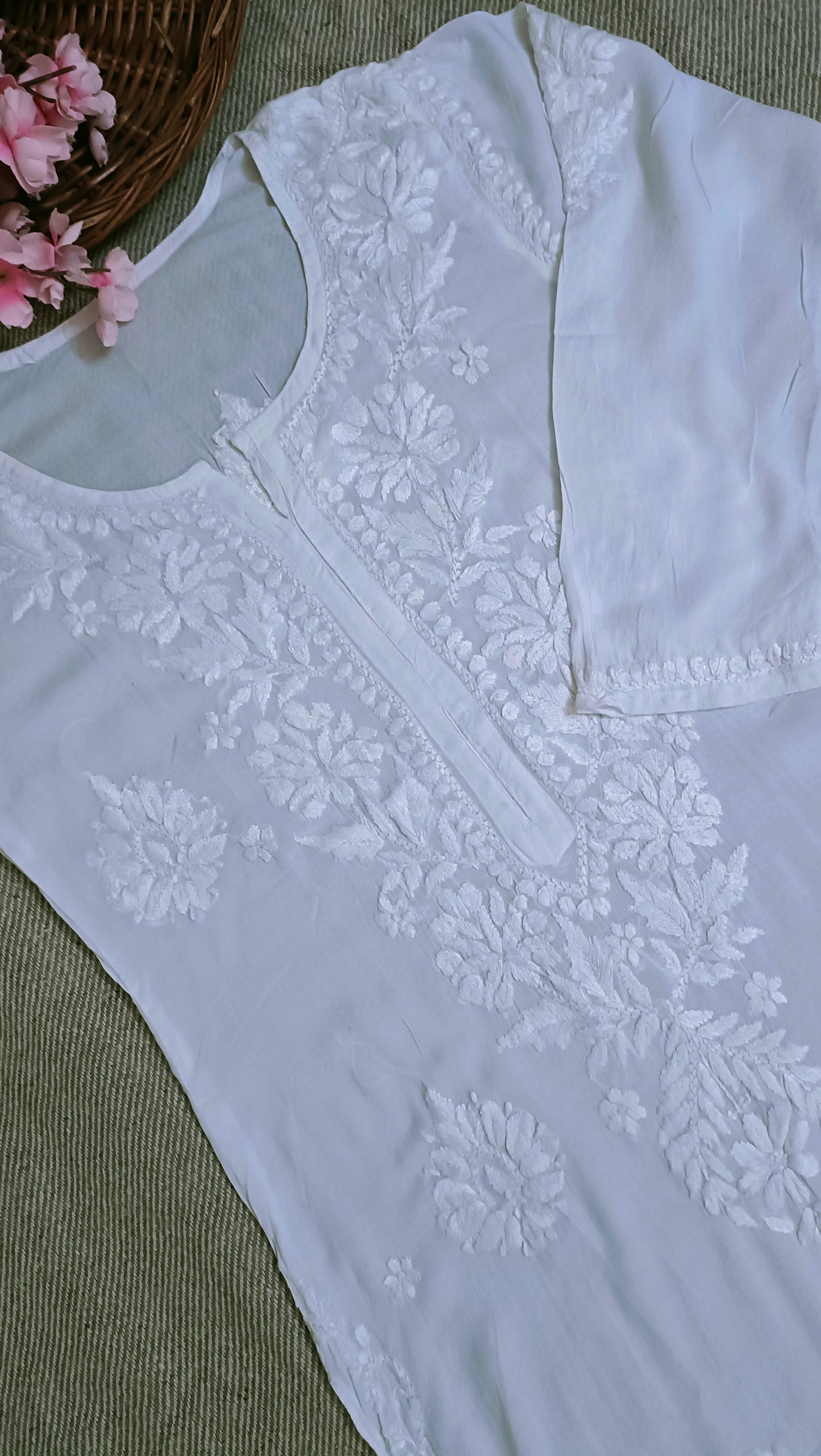 Veda modal cotton long chikankari kurti