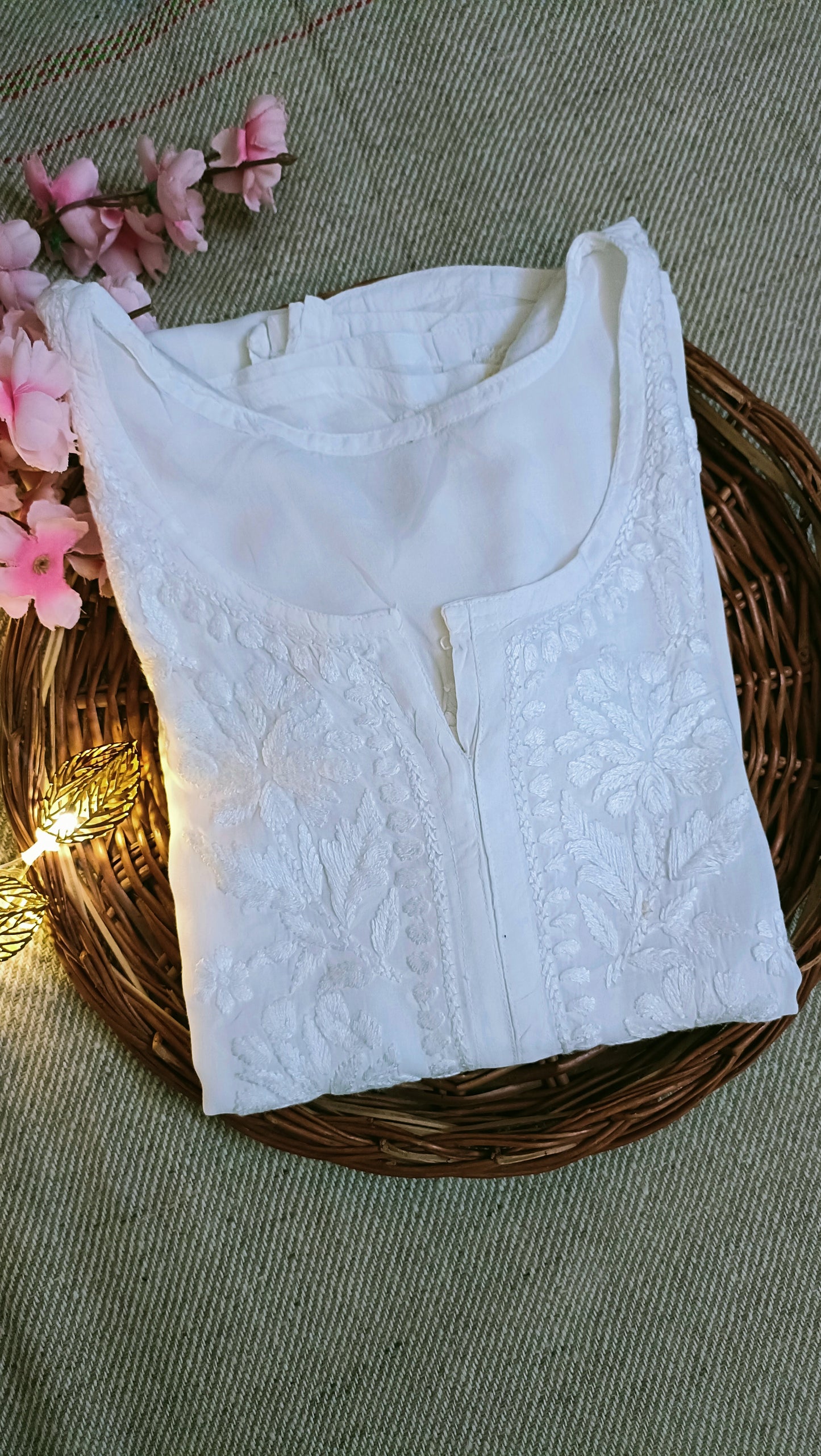 Veda modal cotton long chikankari kurti