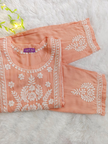 Saira modal chikankari Co-ord set