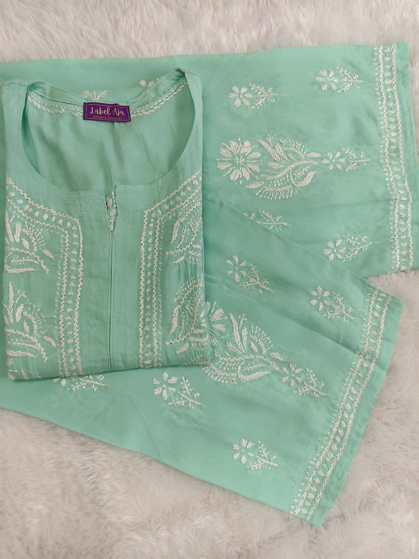 Rhea modal Chikankari Kurti & Palazzo Set