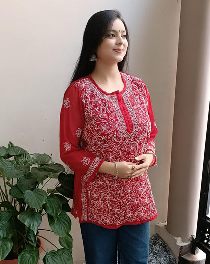 Georgette combo of 2 or more Short straight kurtis