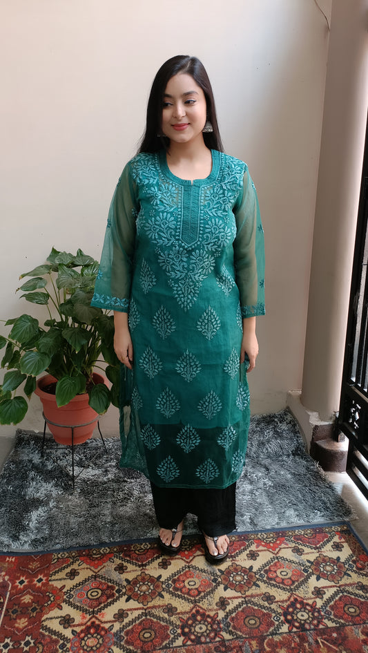 Premium organza kurti with matching liner