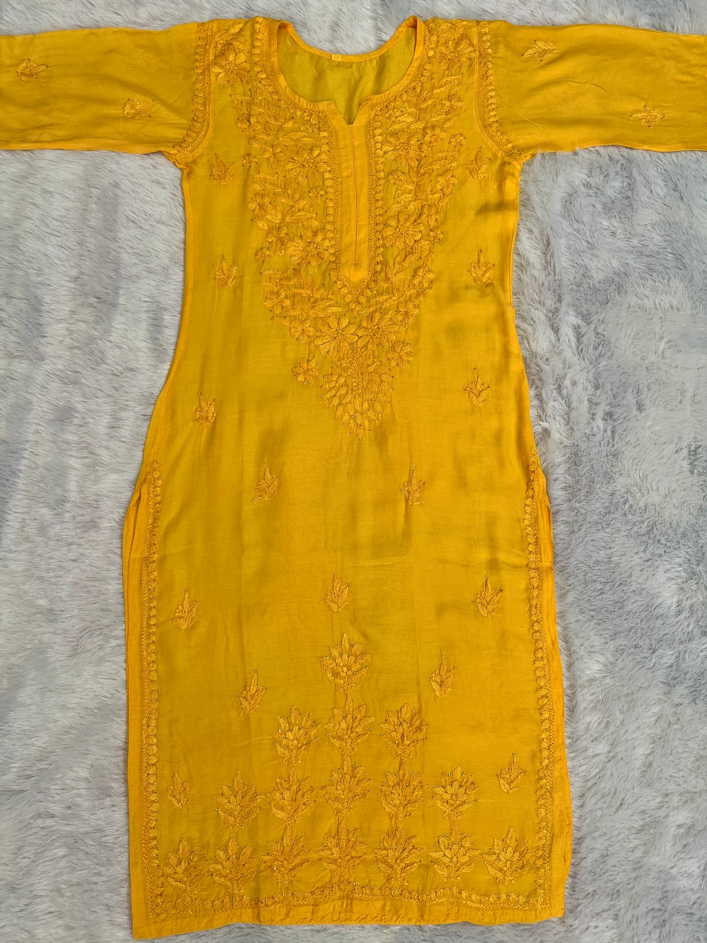 Premium muslin kurti with Mukaish work