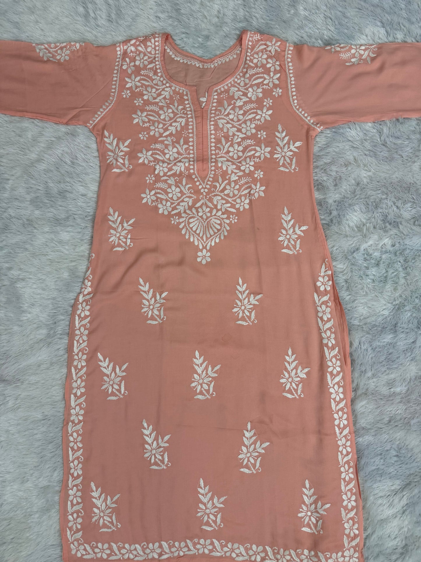 Premium Modal Long Chikankari Kurti