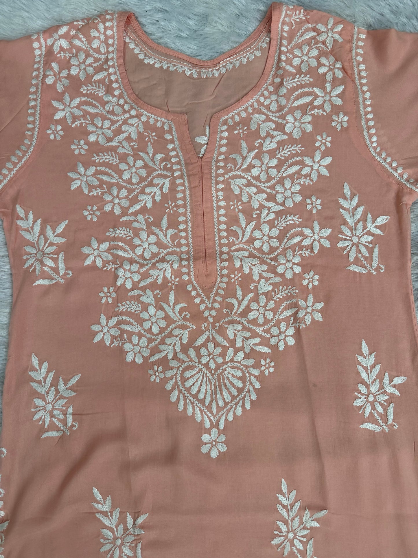 Premium Modal Long Chikankari Kurti