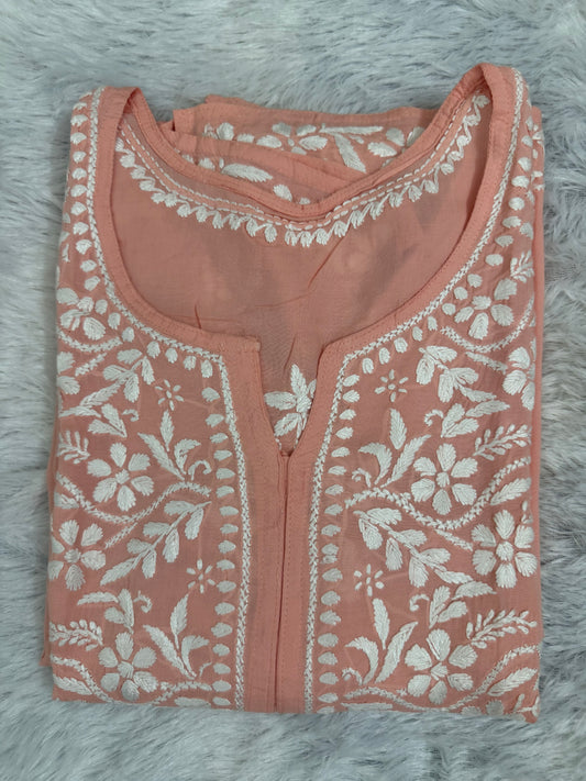 Premium Modal Long Chikankari Kurti