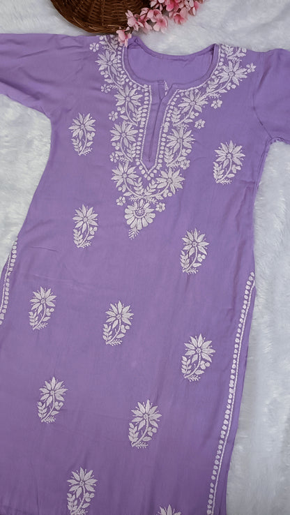 Sia rayon cotton Chikankari Kurti & Palazzo set