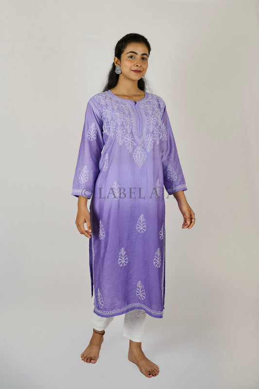 Anya Chanderi silk Chikankari kurti