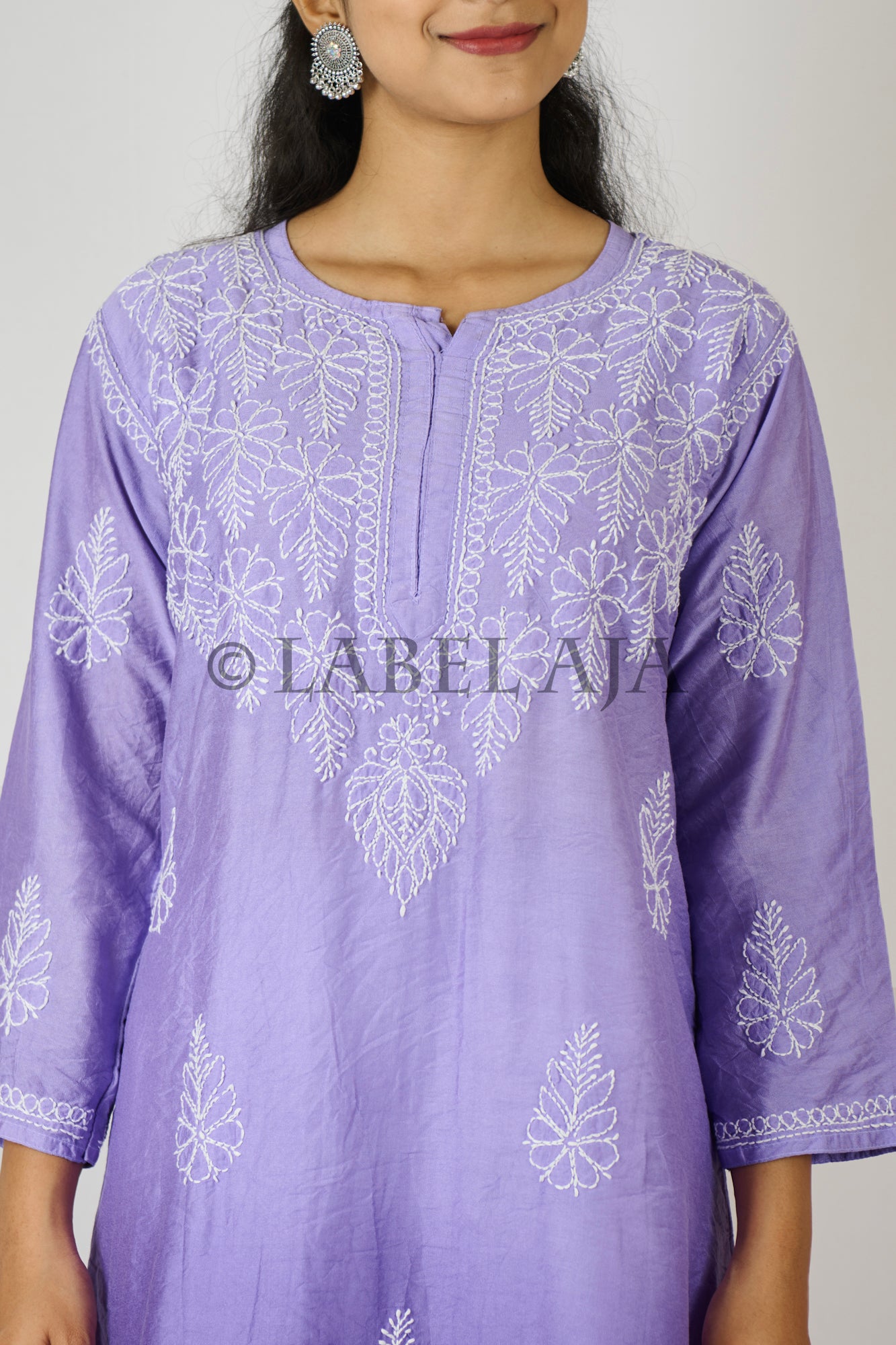 Anya Chanderi silk Chikankari kurti