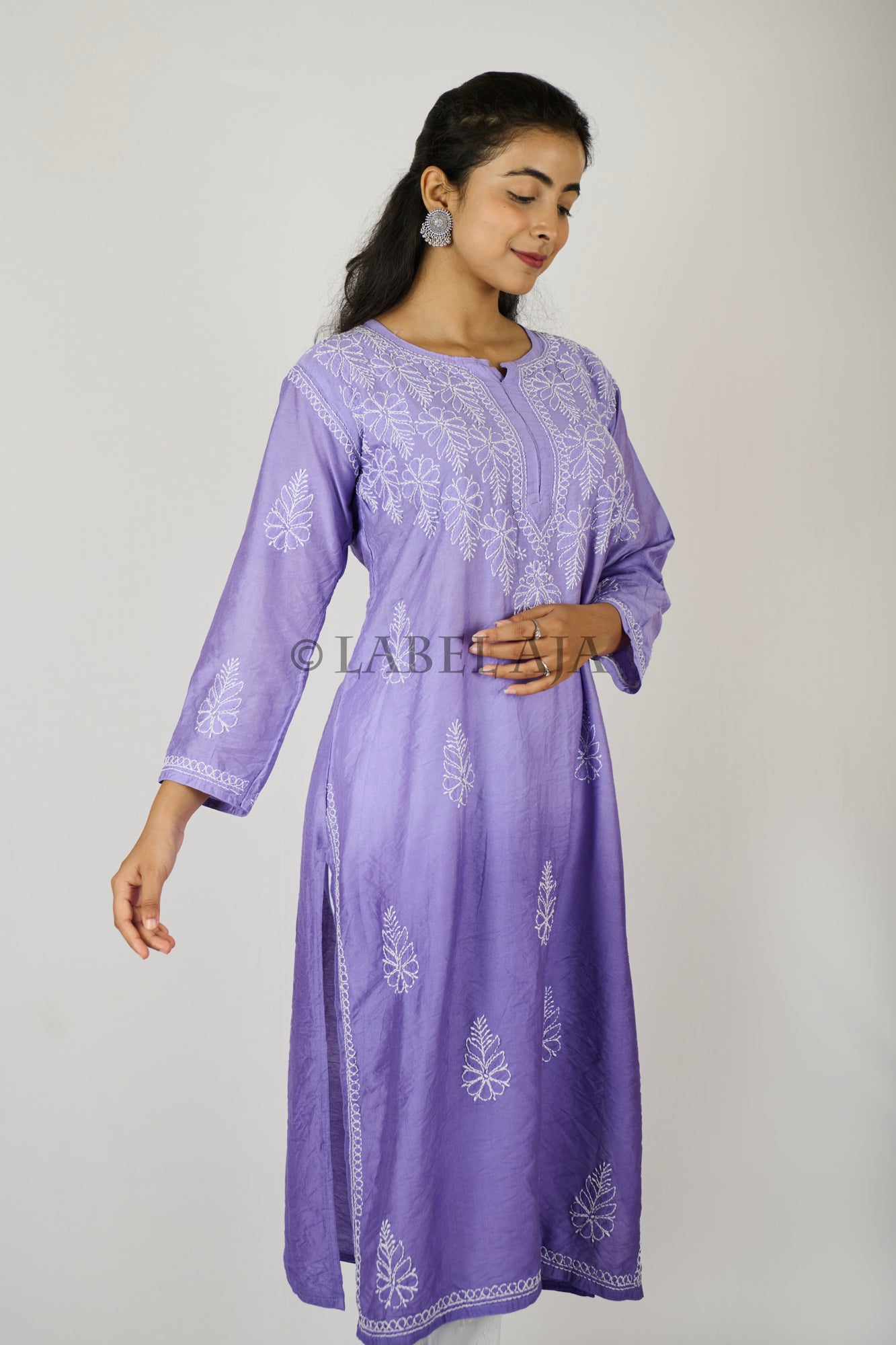 Anya Chanderi silk Chikankari kurti