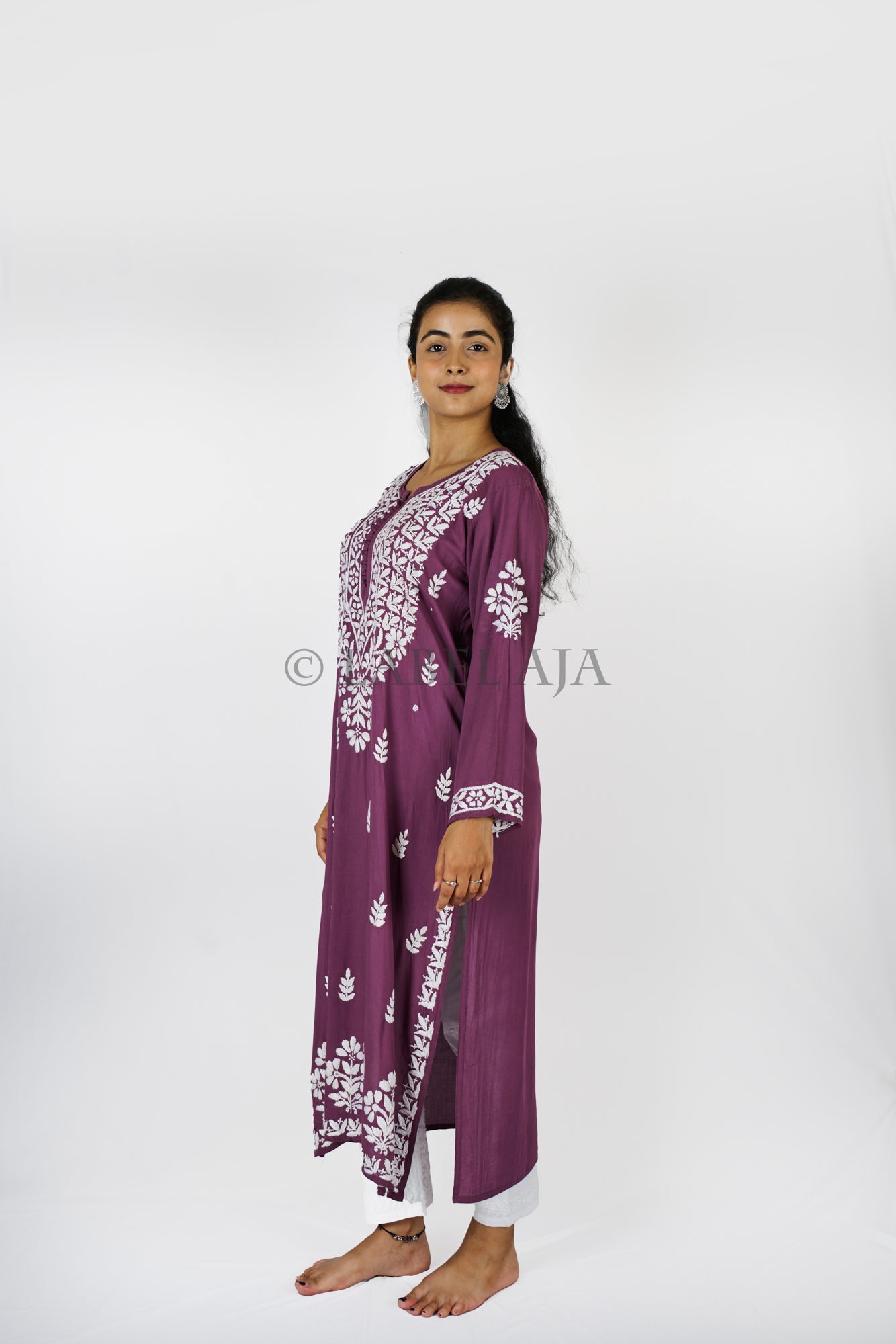 Veda modal cotton long chikankari kurti