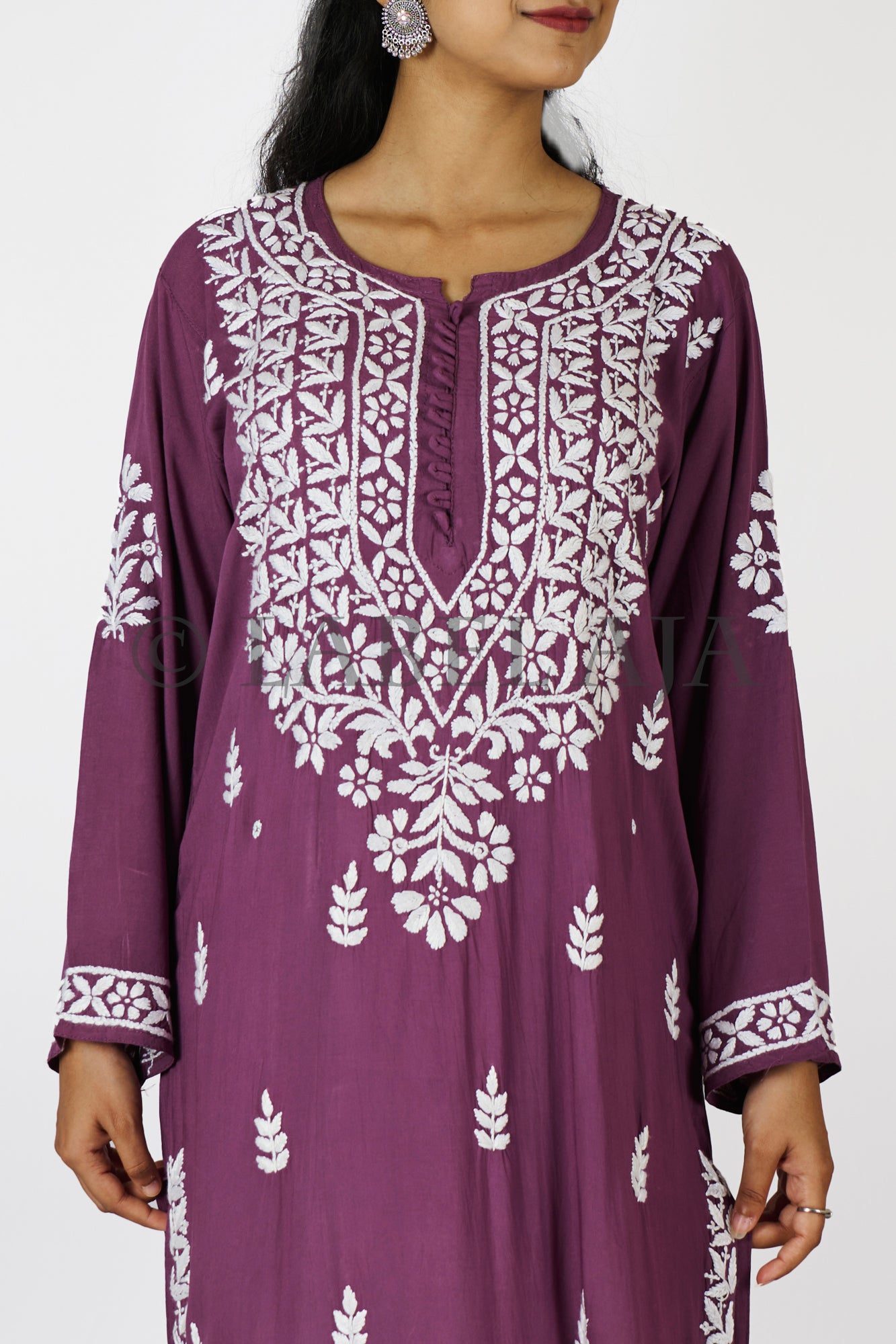 Veda modal cotton long chikankari kurti