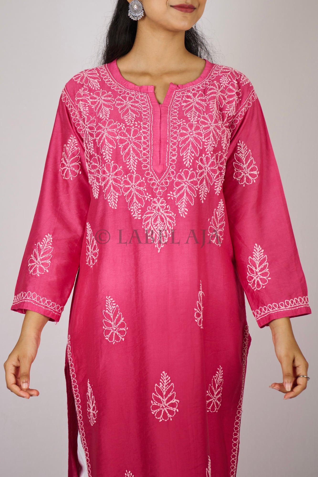 Anya chanderi silk Chikankari kurti