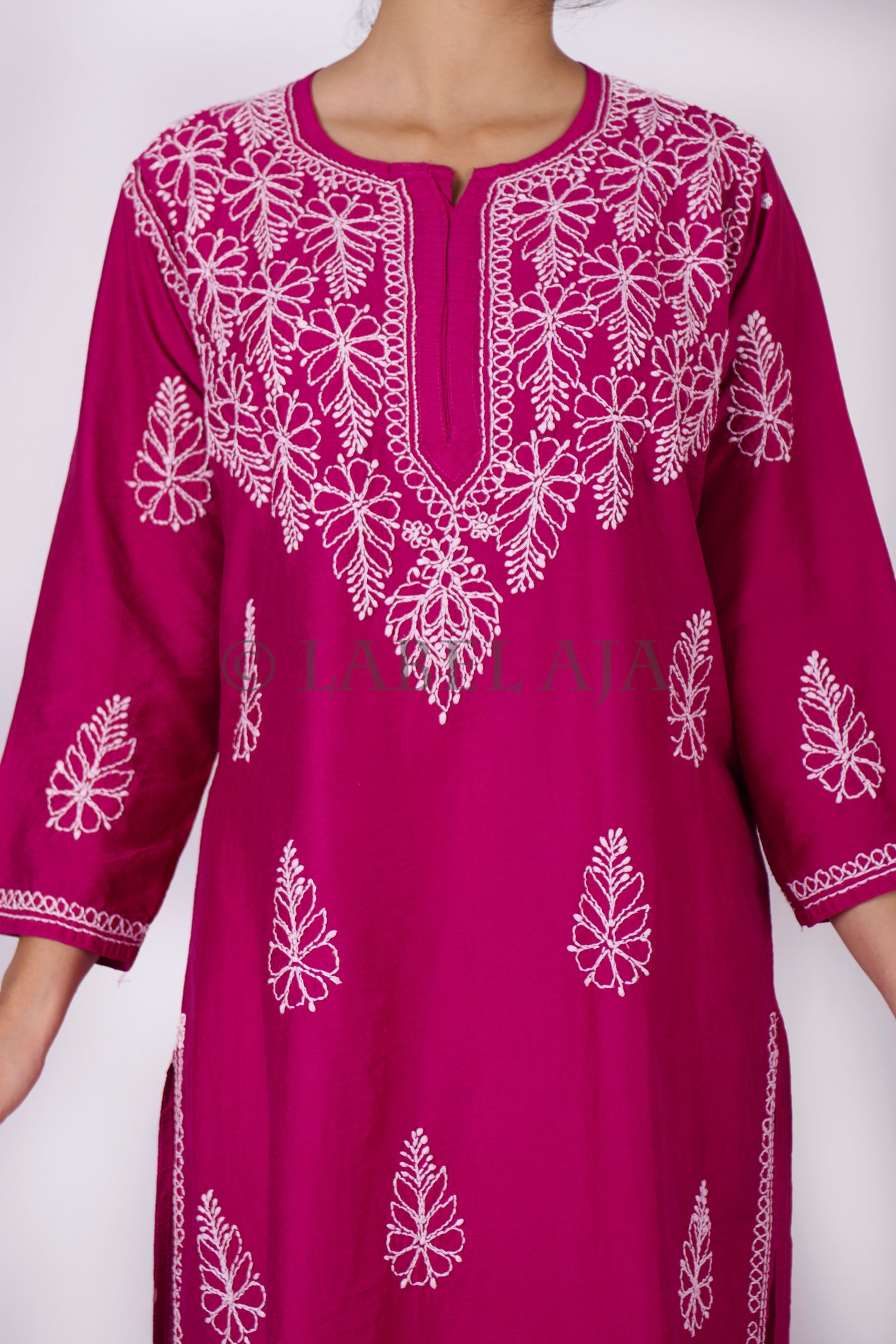 Anya chanderi silk Chikankari kurti