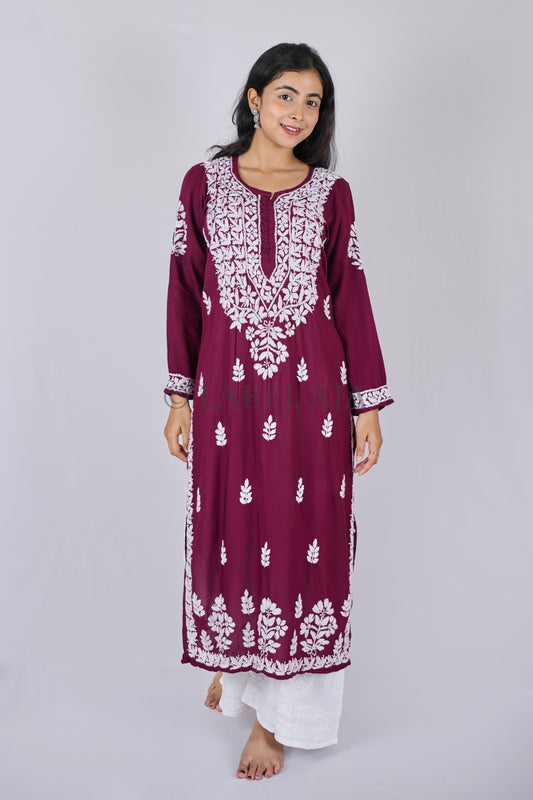 Veda modal cotton long chikankari kurti