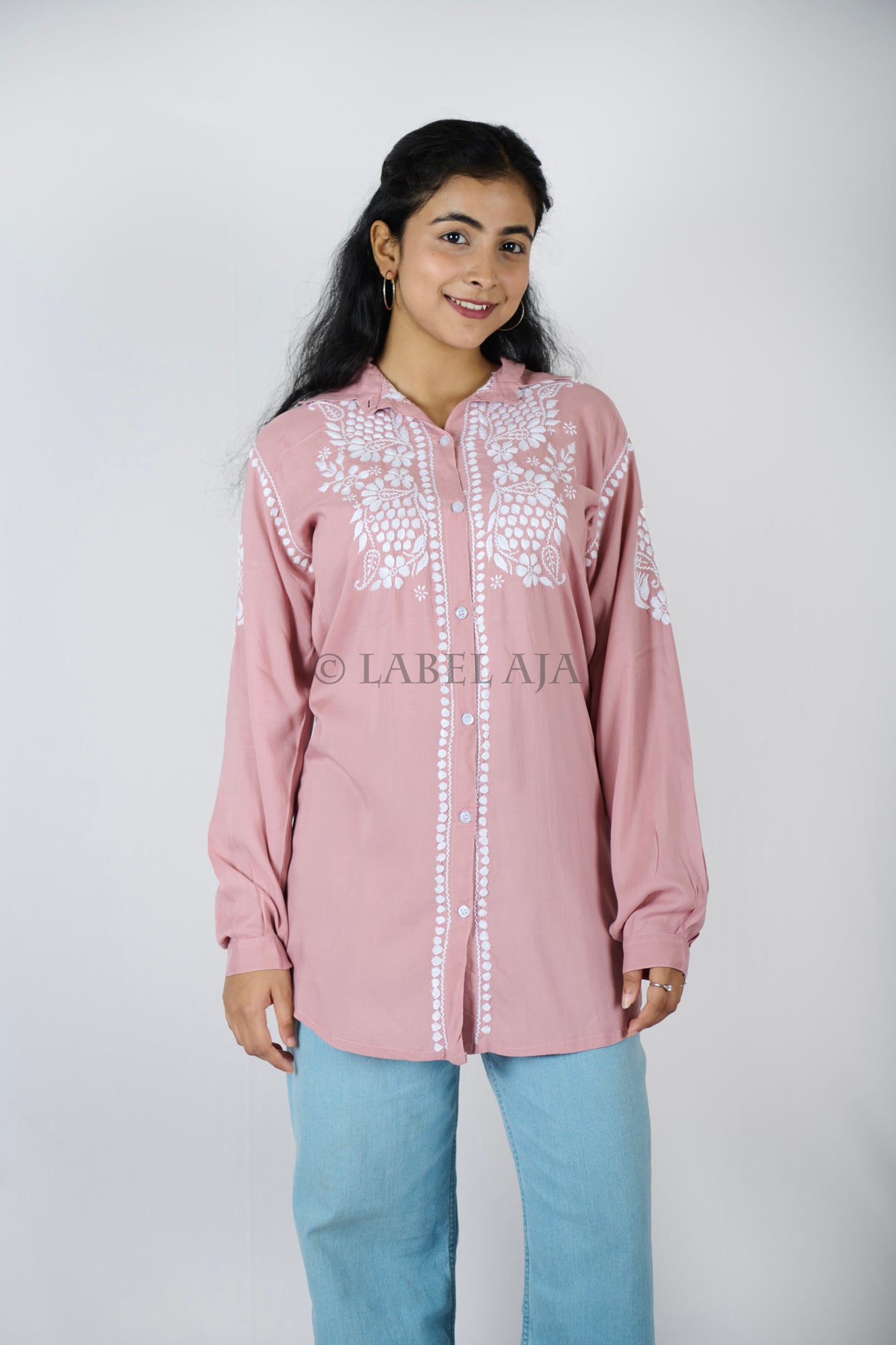 Tanvi modal cotton chikankari shirt