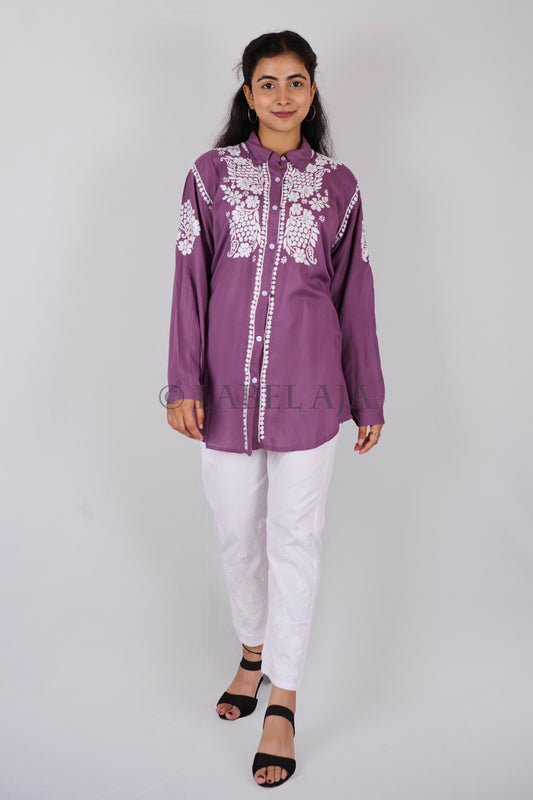 Tanvi modal cotton chikankari shirt