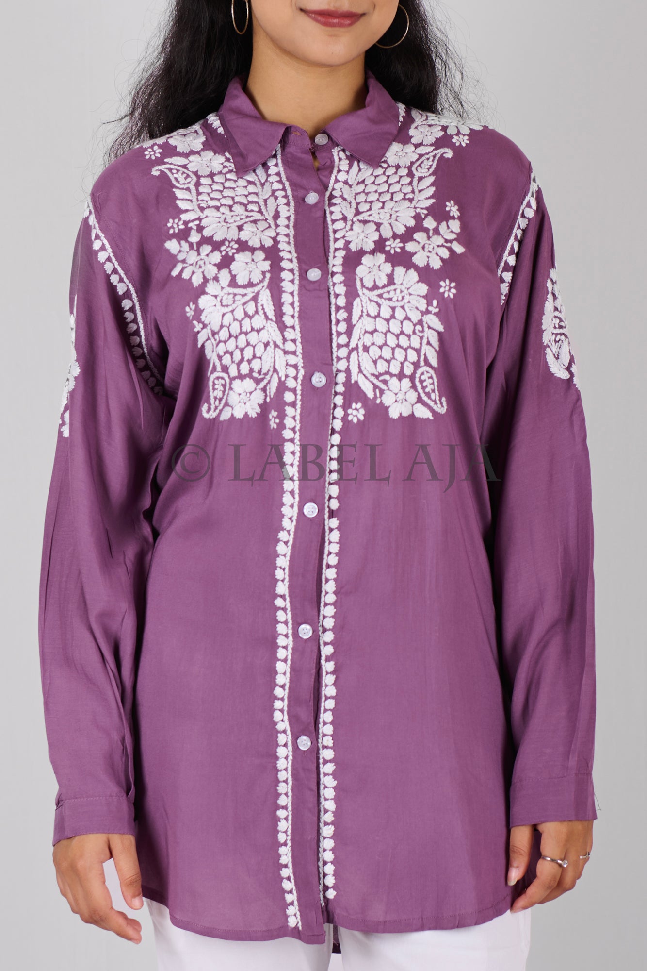 Tanvi modal cotton chikankari shirt