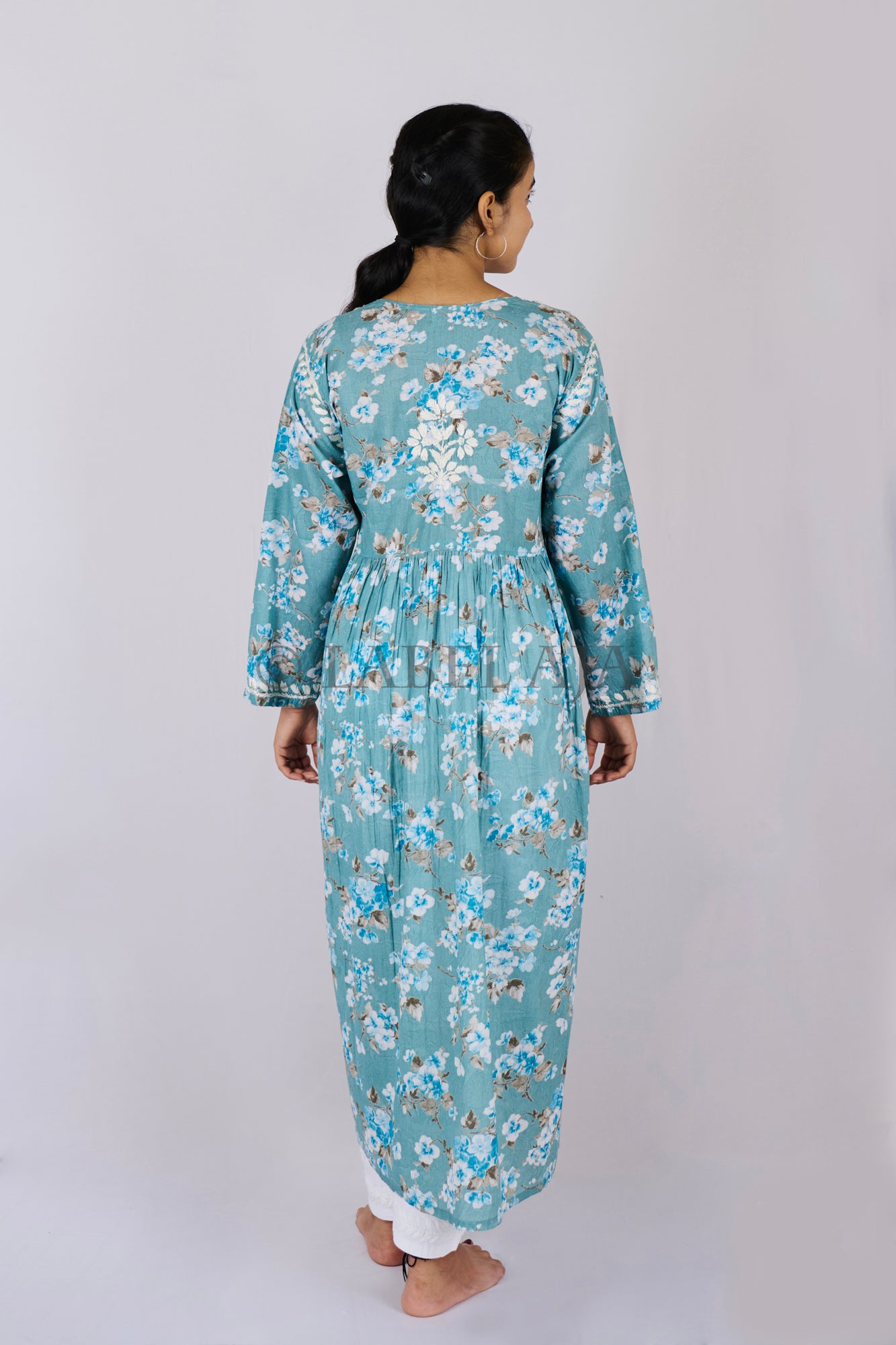 Alia mulmul chikankari anarkali kurti