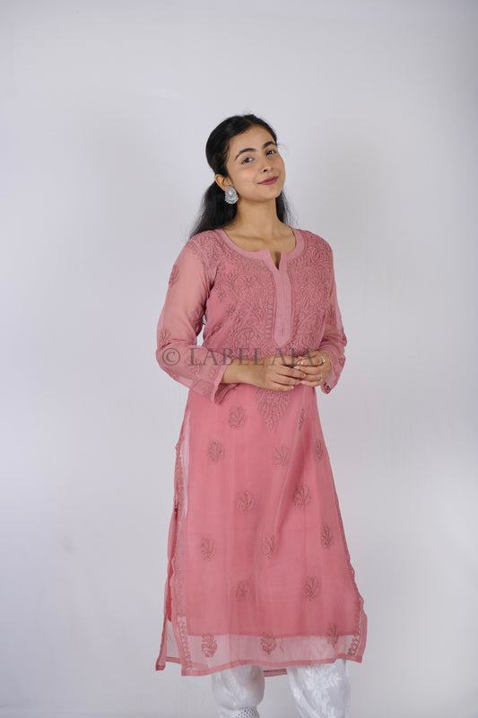 Ziba Georgette Resham work kurta with matching Slip